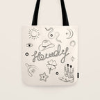 Howdy. Black and White Good Luck Charms Tote Bag Gallery Image 1