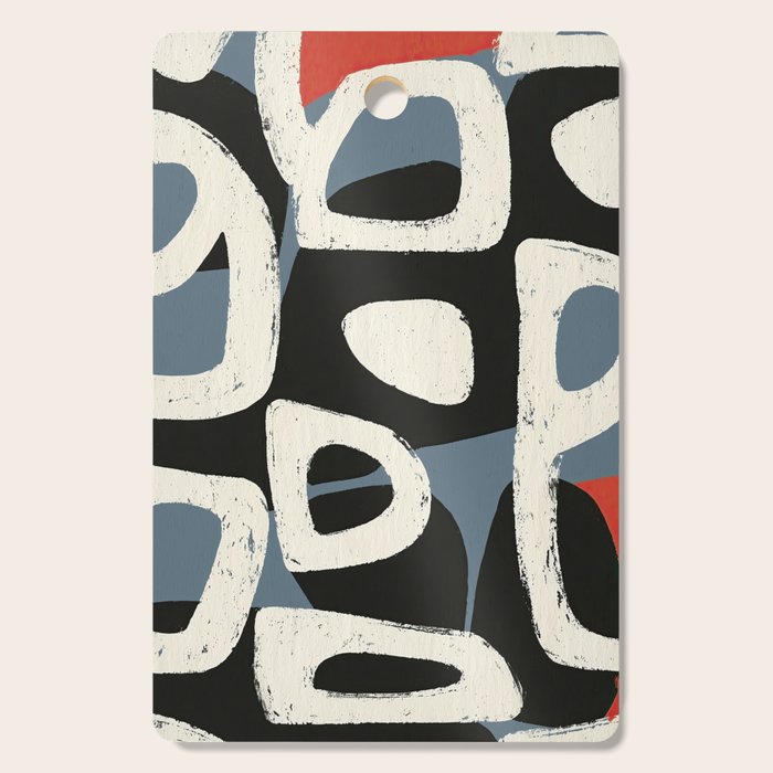 Abstract in Slate and Red Cutting Board Gallery Image 1