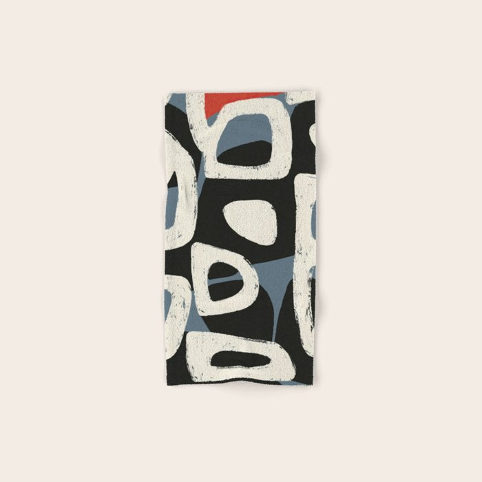 Abstract in Slate and Red Bath Towel Gallery Image 1