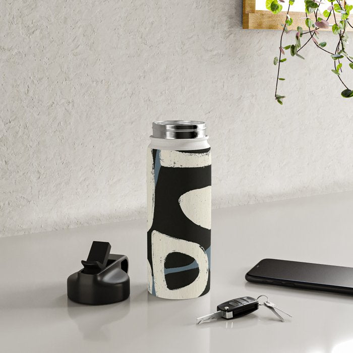 Abstract in Slate and Red Water Bottle Gallery Image 4