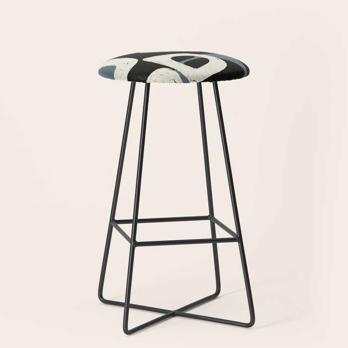 Abstract in Slate and Red Stool Gallery Image 1