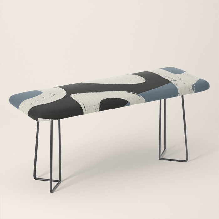 Abstract in Slate and Red Bench Gallery Image 1
