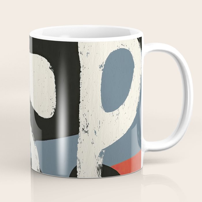 Abstract in Slate and Red Coffee Mug Gallery Image 1