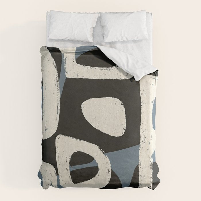 Abstract in Slate and Red Duvet Cover Gallery Image 6