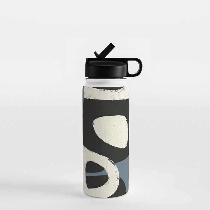 Abstract in Slate and Red Water Bottle Gallery Image 1