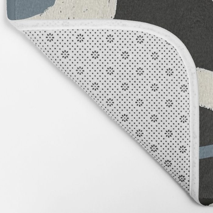 Abstract in Slate and Red Bath Mat Gallery Image 2