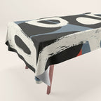Abstract in Slate and Red Tablecloth Gallery Image 1