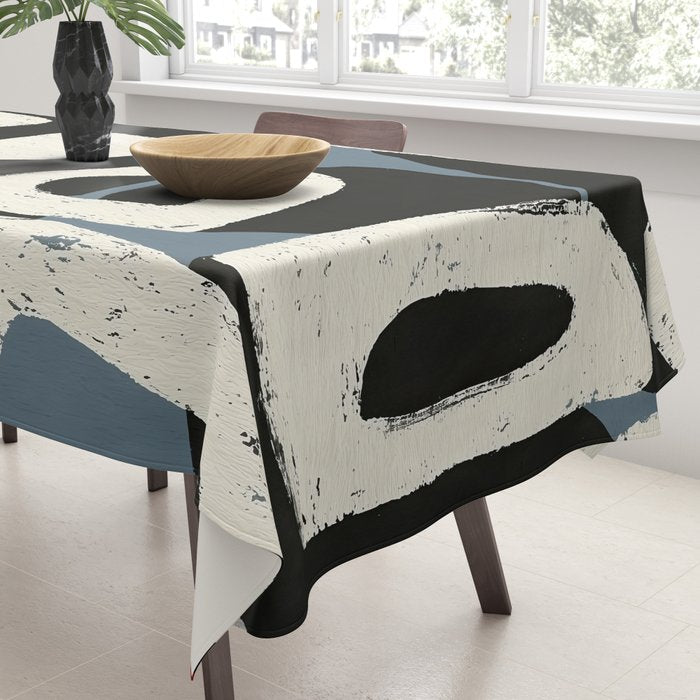 Abstract in Slate and Red Tablecloth Gallery Image 3