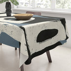 Abstract in Slate and Red Tablecloth Gallery Image 3