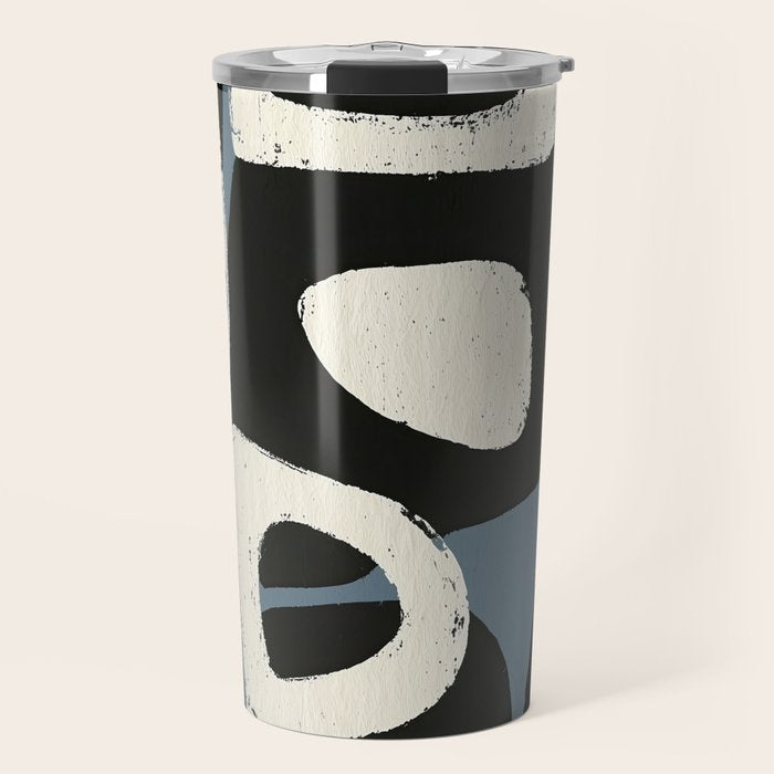 Abstract in Slate and Red Travel Mug Gallery Image 1