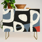 Abstract in Slate and Red Credenza Gallery Image 1