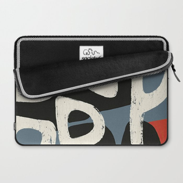 Abstract in Slate and Red Laptop Sleeve Gallery Image 2