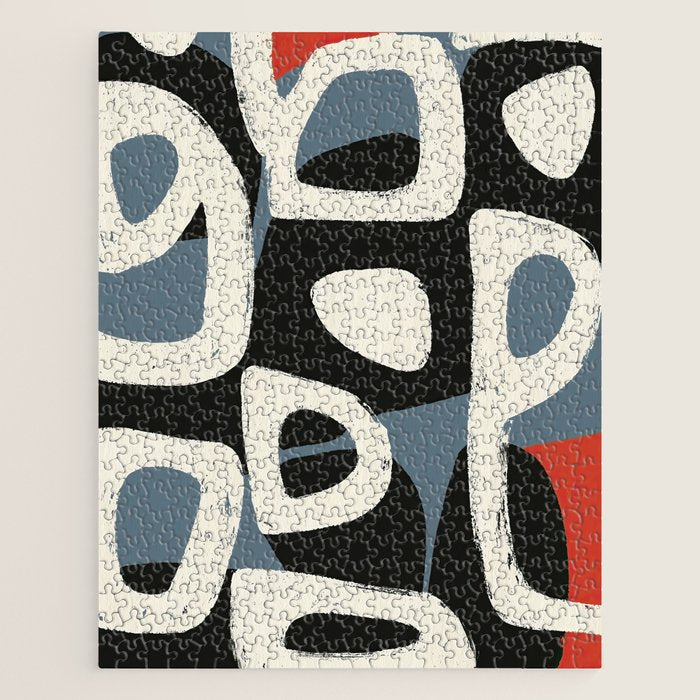 Abstract in Slate and Red Jigsaw Puzzle Gallery Image 1