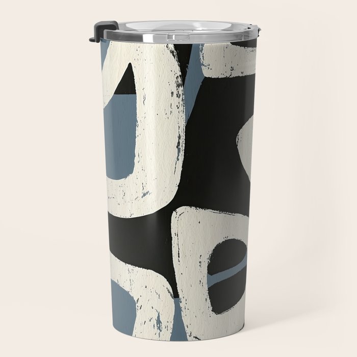 Abstract in Slate and Red Travel Mug Gallery Image 3