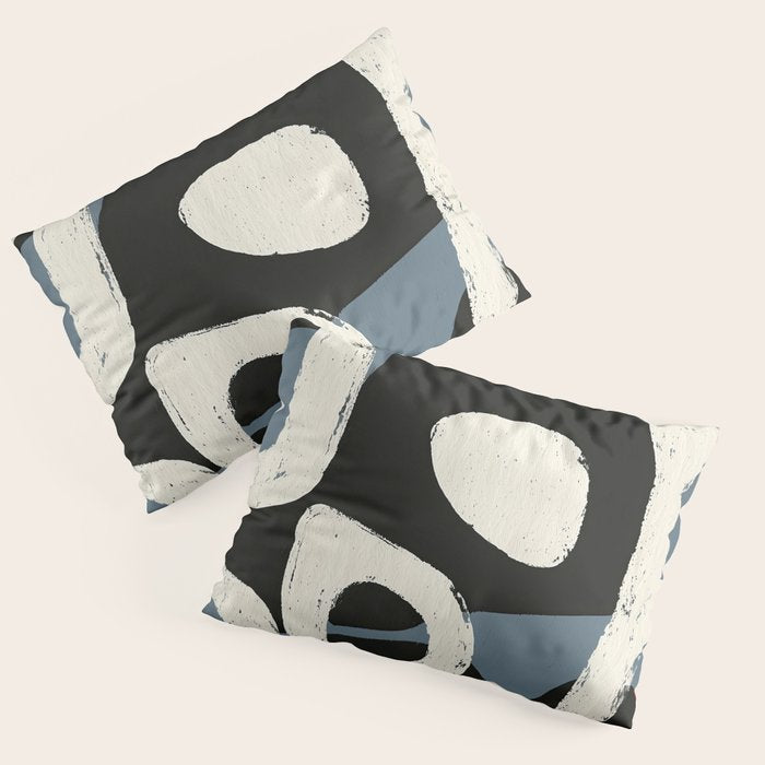 Abstract in Slate and Red Pillow Sham Gallery Image 1