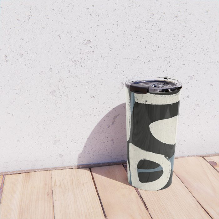 Abstract in Slate and Red Travel Mug Gallery Image 4