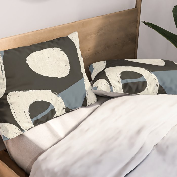 Abstract in Slate and Red Pillow Sham Gallery Image 2