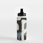 Abstract in Slate and Red Water Bottle Gallery Image 2
