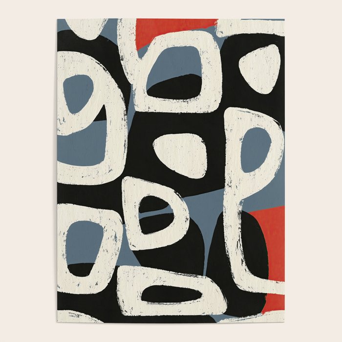 Abstract in Slate and Red Poster Gallery Image 1