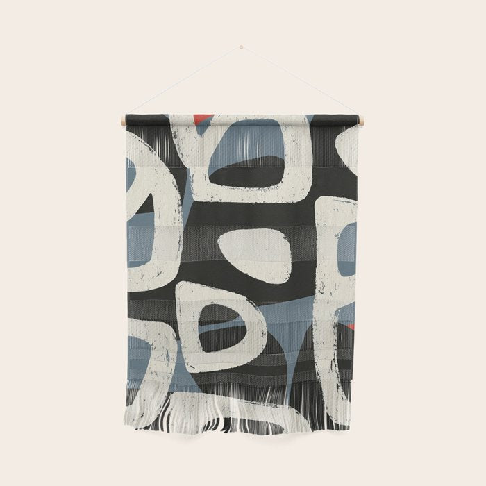 Abstract in Slate and Red Wall Hanging Gallery Image 1