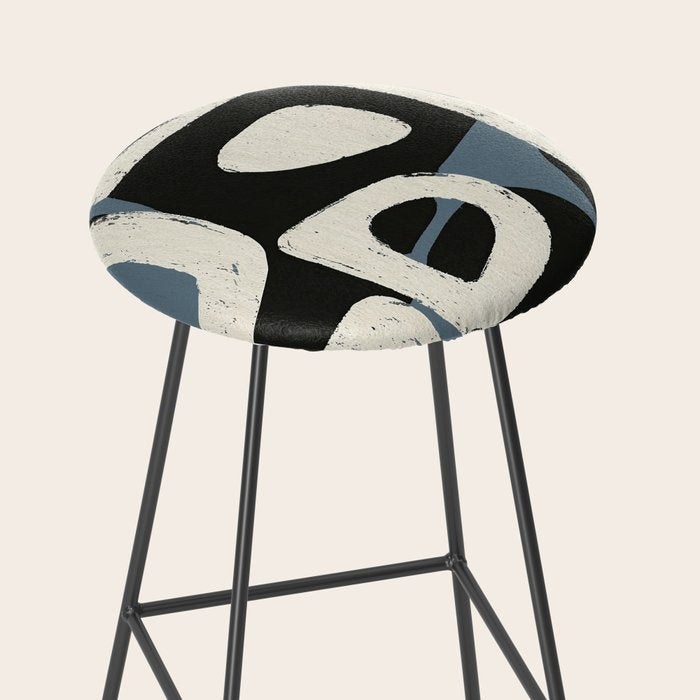 Abstract in Slate and Red Stool Gallery Image 2