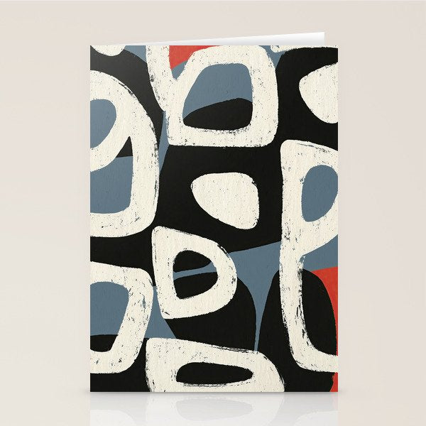 Abstract in Slate and Red Stationery Card Gallery Image 1