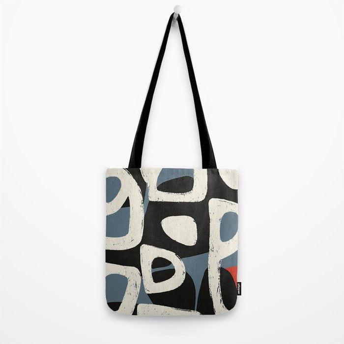 Abstract in Slate and Red Tote Bag Gallery Image 2