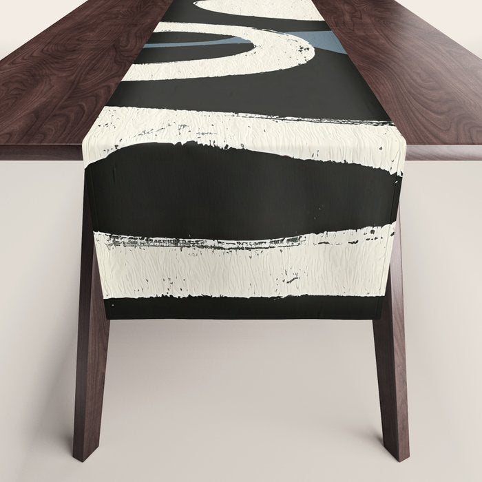 Abstract in Slate and Red Table Runner Gallery Image 1