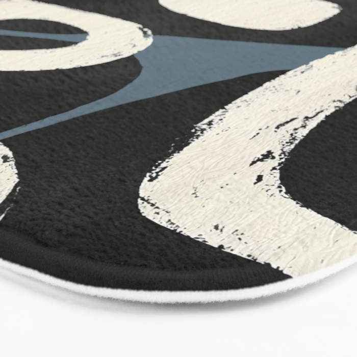 Abstract in Slate and Red Bath Mat Gallery Image 3