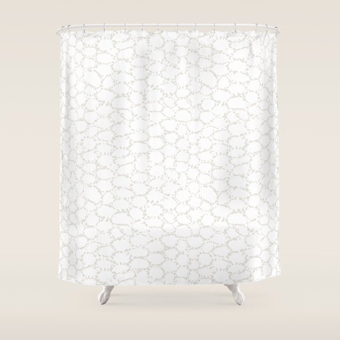 Abstract organic dots - soft beige mushroom pattern Shower Curtain Gallery Image 1
