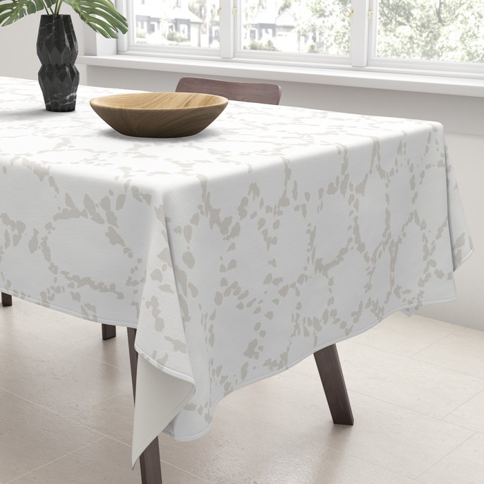 Abstract organic dots - soft beige mushroom pattern Tablecloth Gallery Image 3