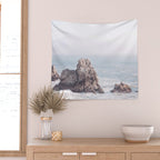 Pale Pacific - Ocean Landscape, Nature Photography Wall Tapestry Gallery Image 2