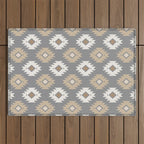 Geometric Aztec - Neutral Brown and Gray Outdoor Rug Gallery Image 1