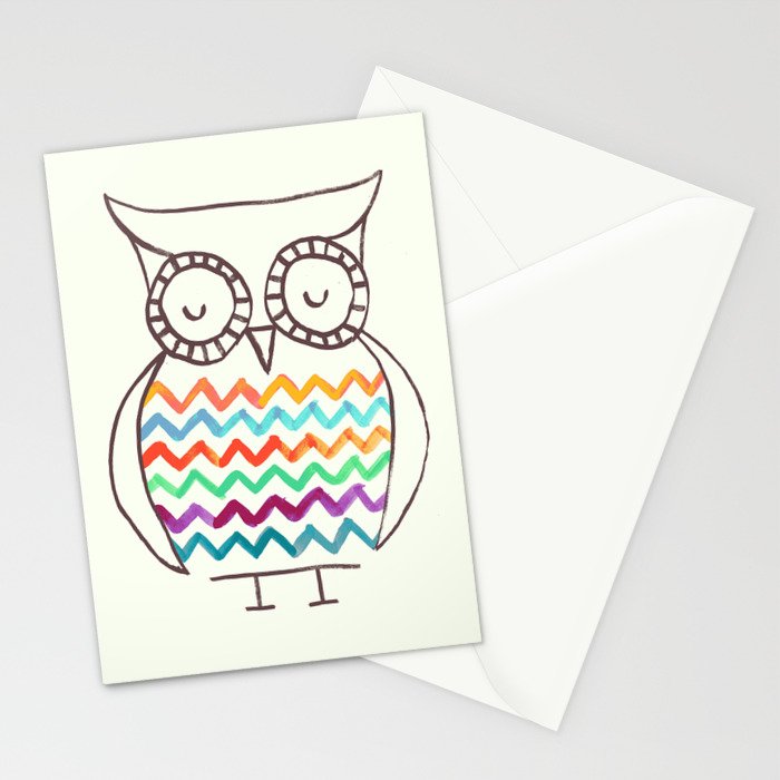 Chevron Owl Stationery Card Gallery Image 2