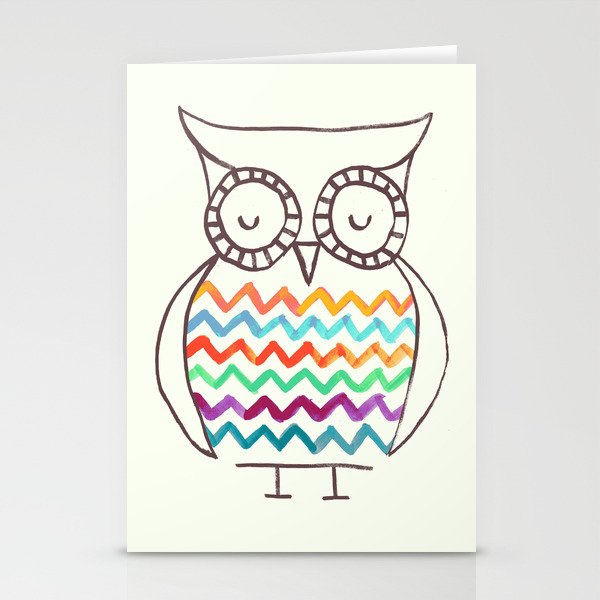 Chevron Owl Stationery Card Gallery Image 2