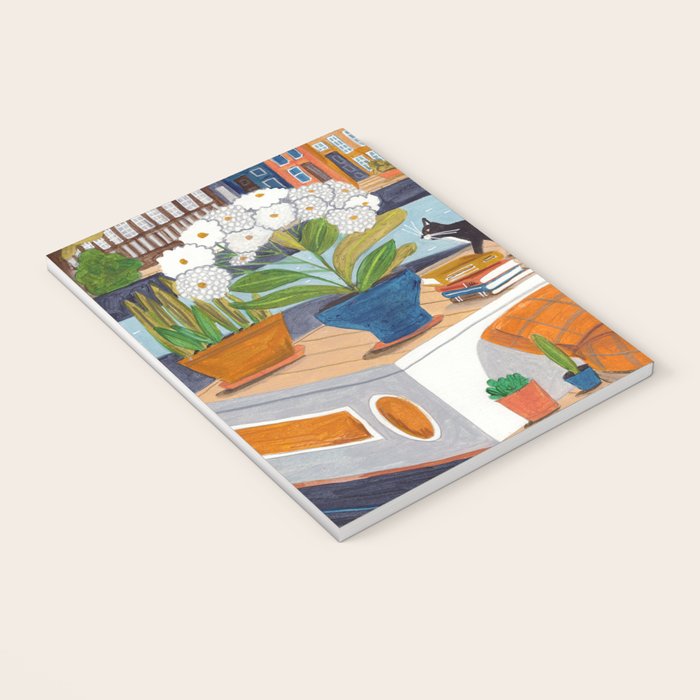 Woman on houseboat in Amsterdam Notebook Gallery Image 3