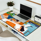 Woman on houseboat in Amsterdam Desk Mat Gallery Image 2