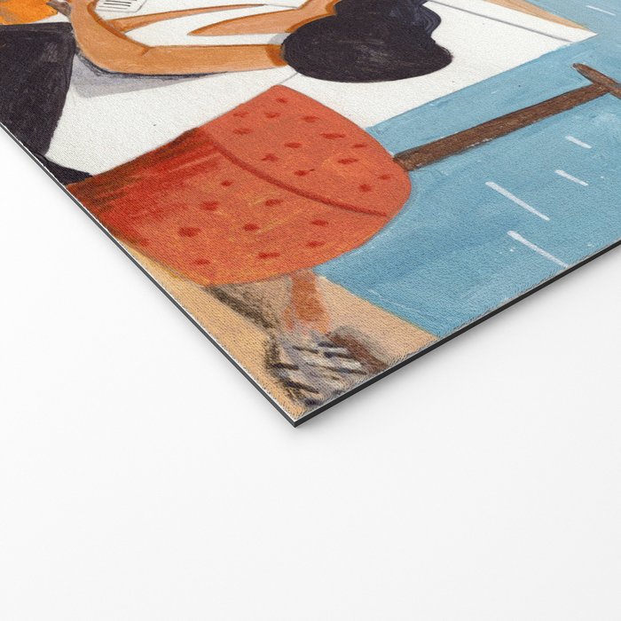 Woman on houseboat in Amsterdam Welcome Mat Gallery Image 2