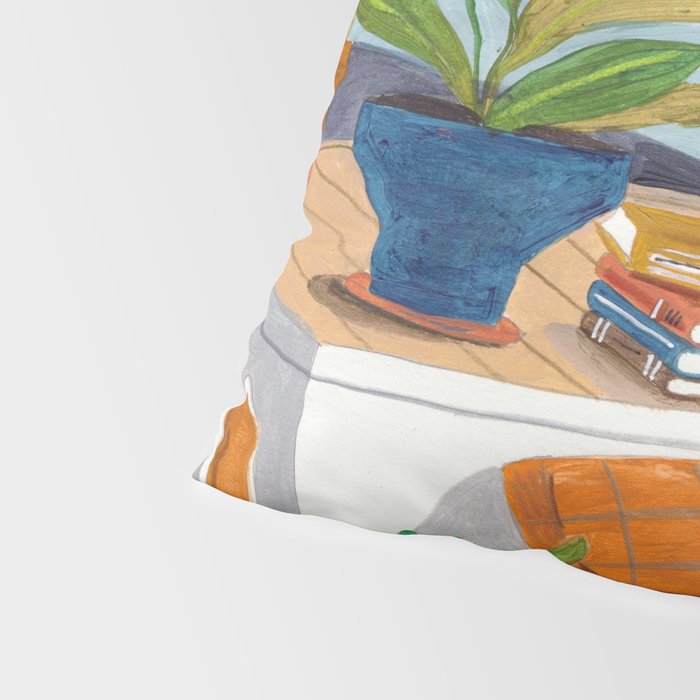 Woman on houseboat in Amsterdam Pillow Sham Gallery Image 4
