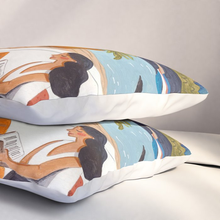 Woman on houseboat in Amsterdam Pillow Sham Gallery Image 3