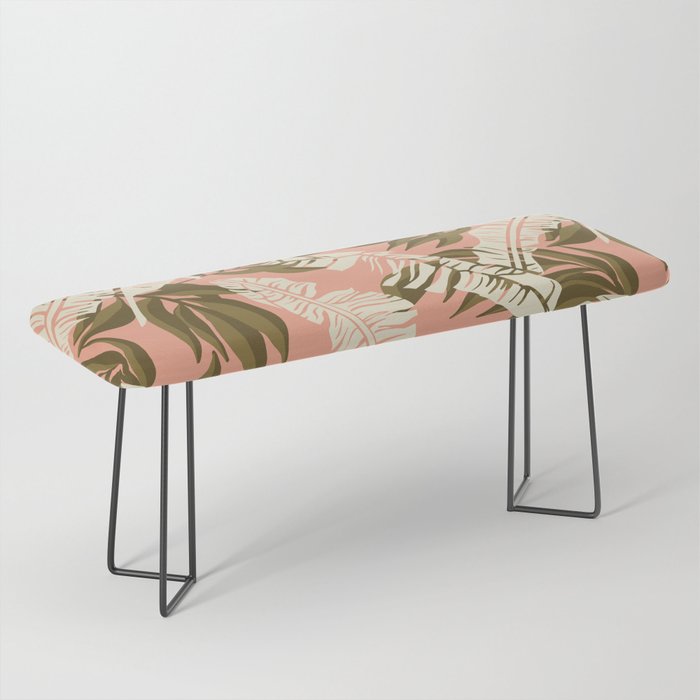 Jungle Leaf Coral Pink Bench Gallery Image 1