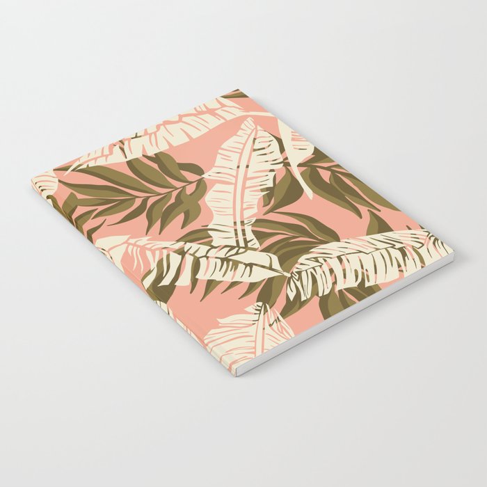 Jungle Leaf Coral Pink Notebook Gallery Image 2