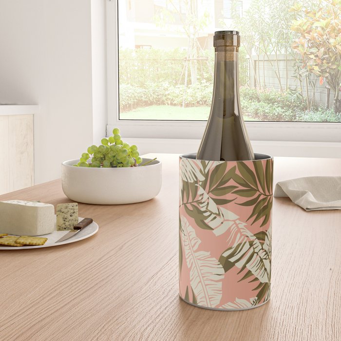 Jungle Leaf Coral Pink Wine Chiller Gallery Image 4