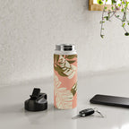 Jungle Leaf Coral Pink Water Bottle Gallery Image 4