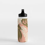 Jungle Leaf Coral Pink Water Bottle Gallery Image 3