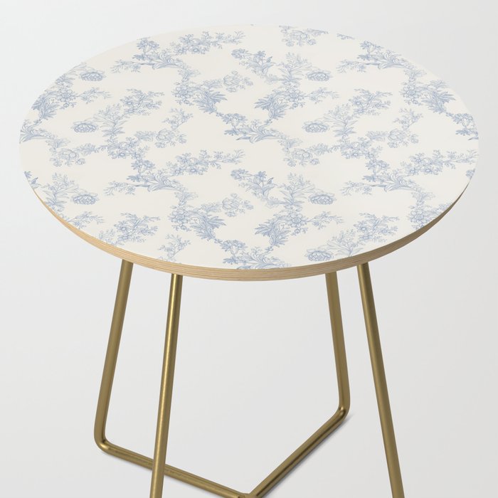 Vintage Toile Floral - Blue and White Side Table Gallery Image 2