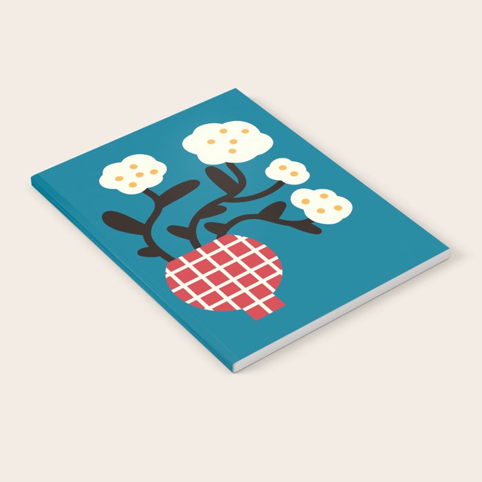 Modern Minimalist Cotton Flowers Notebook Gallery Image 2