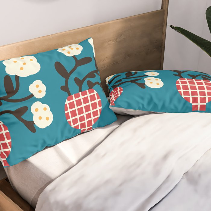 Modern Minimalist Cotton Flowers Pillow Sham Gallery Image 2