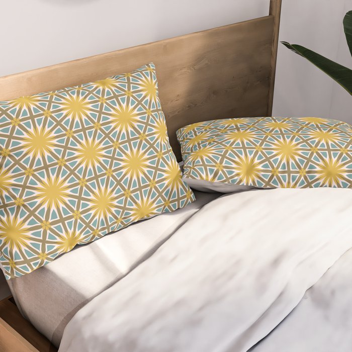 Golden Moroccan Sunburst Pillow Sham Gallery Image 2