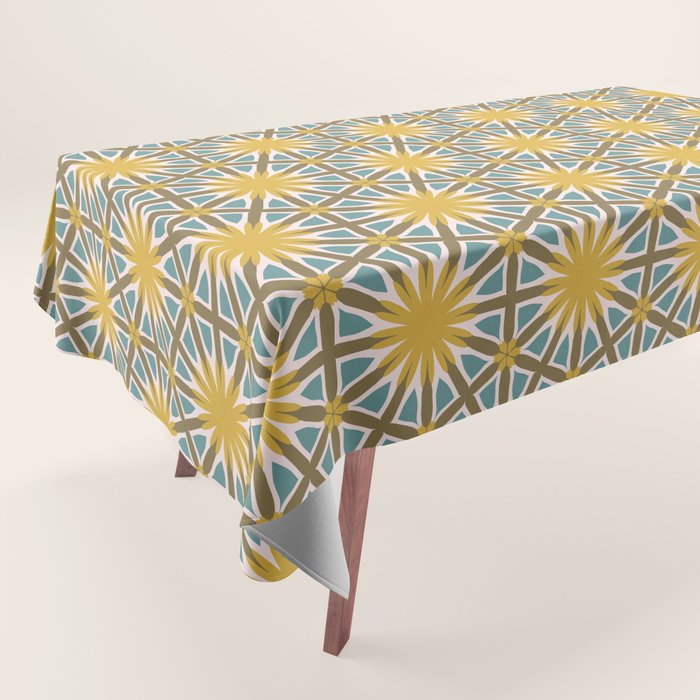 Golden Moroccan Sunburst Tablecloth Gallery Image 1